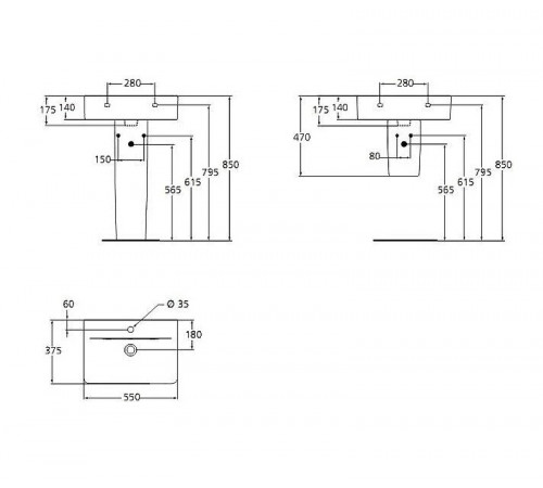 Раковина Ideal Standard Connect Cube 55 E788601 Белая