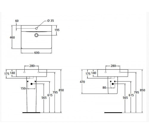 Раковина Ideal Standard Connect Cube 60 E794501 Euro White