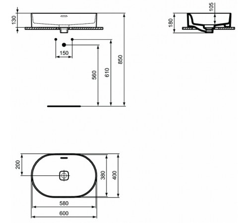 Раковина-чаша Ideal Standard Strada II Oval Vessel  60 T360401 Euro White