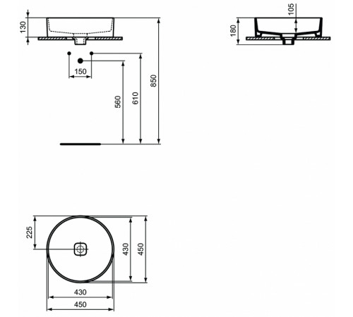 Раковина-чаша Ideal Standard Strada II Round Vessel 45 T295901 Euro White