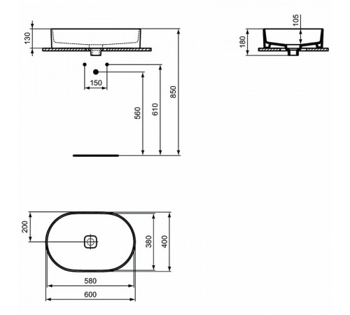 Раковина-чаша Ideal Standard Strada II Oval Vessel 60 T298101 Euro White