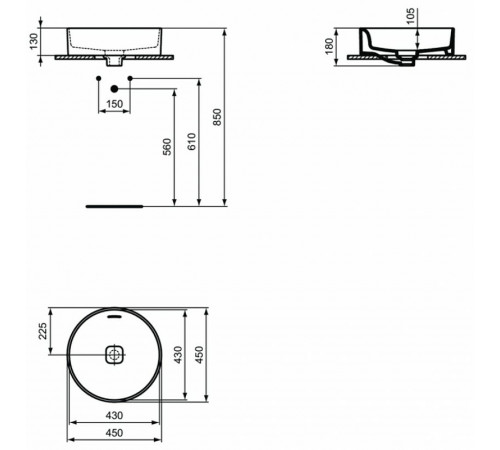 Раковина-чаша Ideal Standard Strada II Round Vessel 45 T296101 Euro White