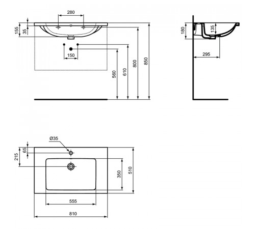 Раковина Ideal Standard I.Life B 81 T460401 Евробелая