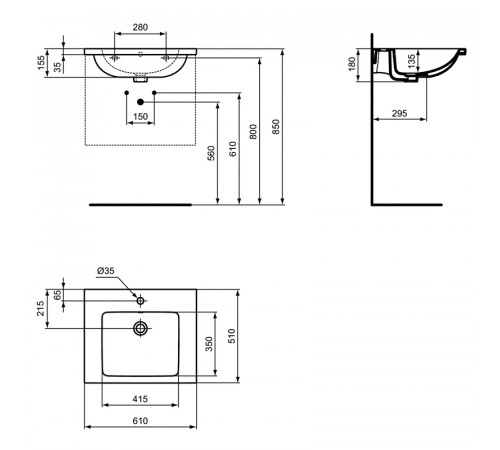 Раковина Ideal Standard I.Life B 61 T460501 Евробелая