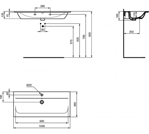 Раковина Ideal Standard Connect Air Vanity 104 E027401 Euro White