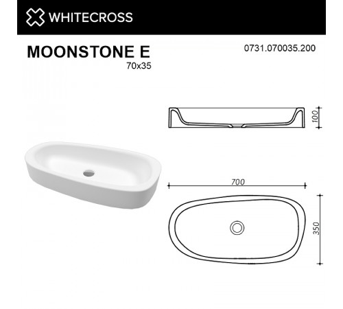 Раковина-чаша Whitecross Moonstone E 70 0731.070035.200 Белая матовая