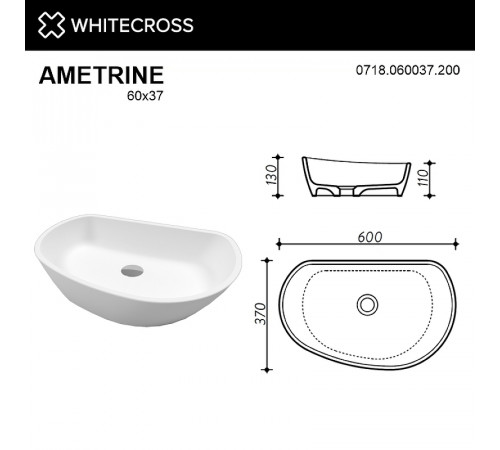 Раковина-чаша Whitecross Ametrine 60 0718.060037.200 Белая матовая