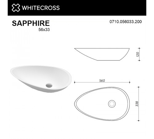 Раковина-чаша Whitecross Sapphire 56 0710.056033.200 Белая матовая