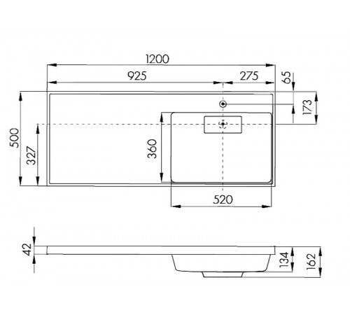 Раковина Aquaton Лондри 120 L 1A72843KLH01L на стиральную машину Белая