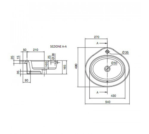 Раковина Scarabeo Lavabi D Arredo 54 8017 Белая