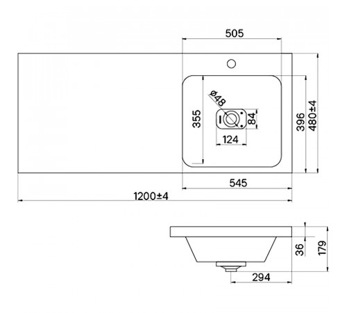 Раковина Iddis Optima Home 120 R 480120Ri28 на стиральную машину Белая