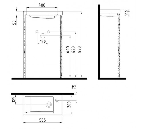 Раковина Bien Infinitum 50 INLK05001FD1W5000 Белая