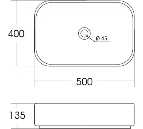 Раковина-чаша Orange 50 B05-500W Белая глянцевая