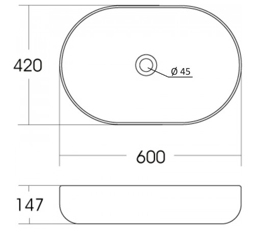 Раковина-чаша Orange 60 B08-600W Белая глянцевая