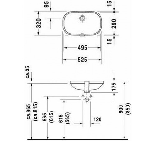 Раковина Duravit D-code 53 0338490000 Белый