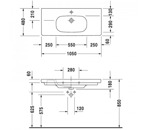 Раковина Duravit D-Code 100 03421000002 Белая