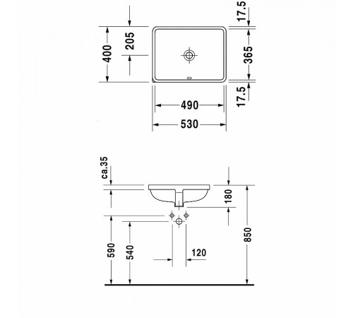 Раковина Duravit Starck 3 53 0305490000 Белая