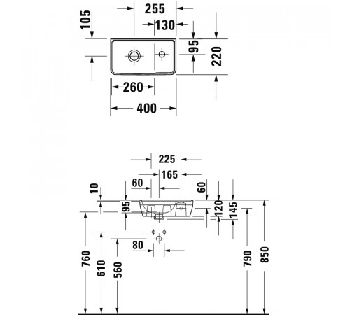 Раковина Duravit D-Neo 40 0739400041 Белая