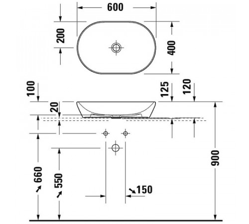 Раковина-чаша Duravit D-Neo 60 2372600070 Белая