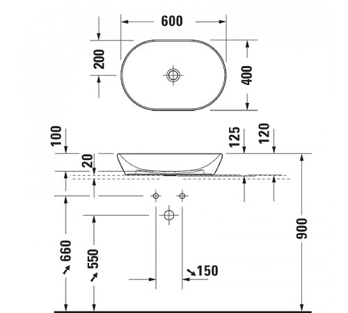 Раковина-чаша Duravit D-Neo 60 2372601370 Антрацит матовый