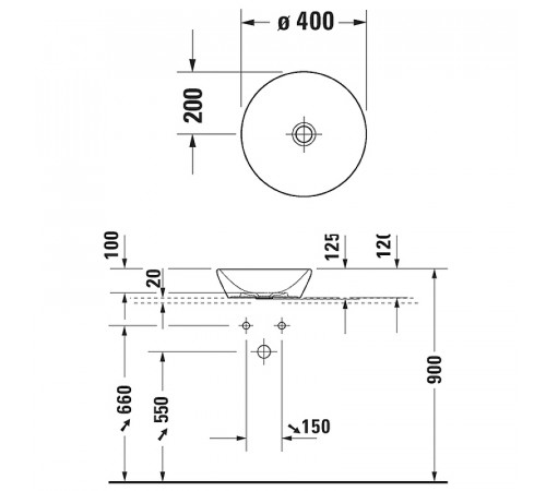 Раковина-чаша Duravit D-Neo 40 2371401370 Антрацит матовый