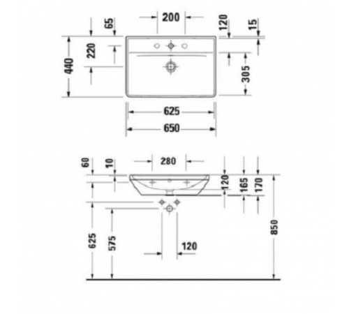 Раковина Duravit D-Neo 65 2366650000 Белая