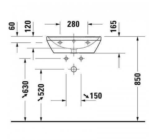 Раковина Duravit D-Neo 55 2366550000 Белая