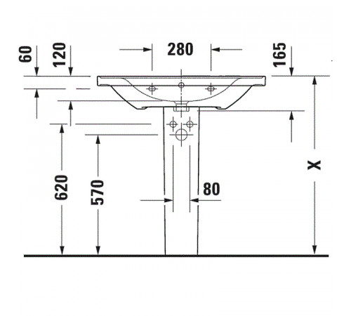 Раковина Duravit D-Neo 80 2367800000 Белая