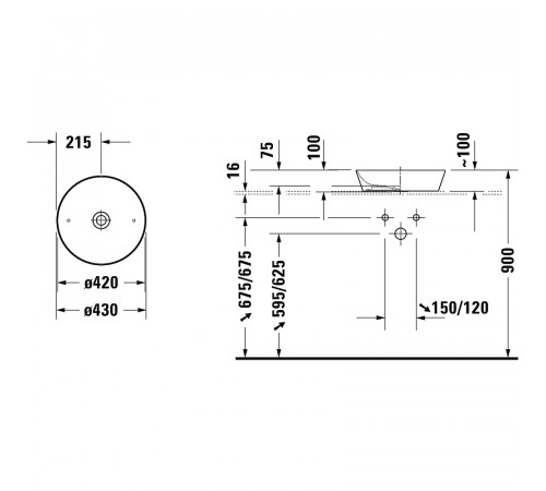 Раковина-чаша Duravit Cape Cod 43 2328430000 Белая