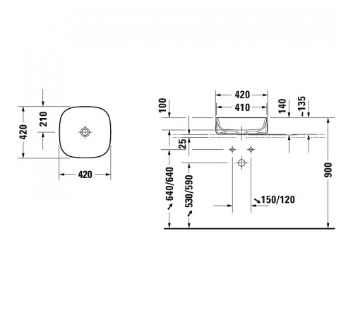 Раковина-чаша Duravit Zencha 42 2373420079 Белая