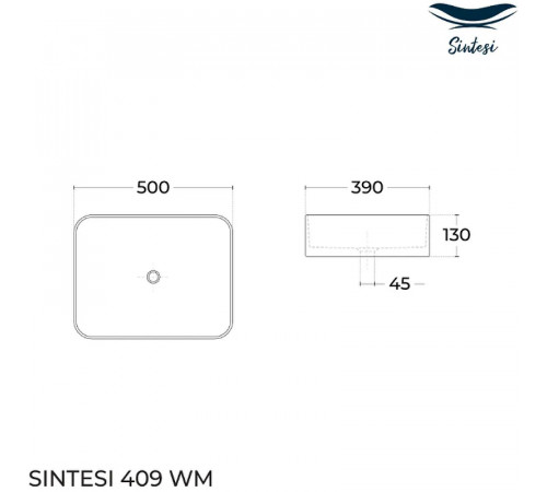 Раковина-чаша Sintesi 50 SIN-LVB-APP-409WM Белая матовая