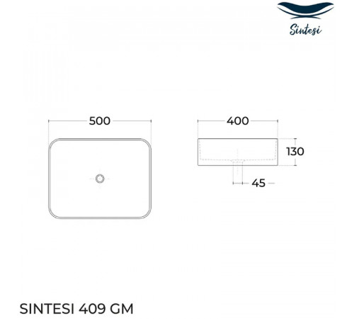 Раковина-чаша Sintesi 50 SIN-LVB-APP-409GM Серая матовая