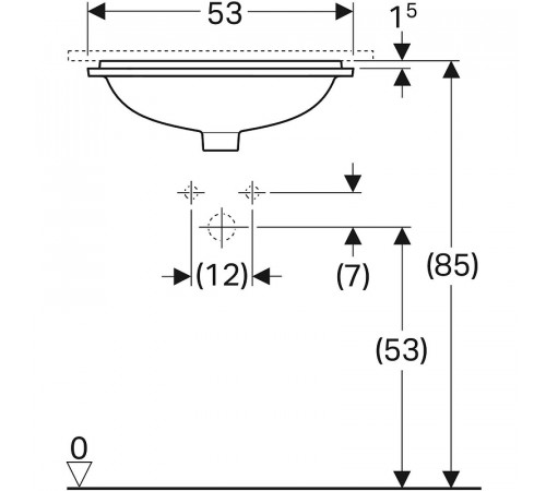 Раковина Geberit VariForm 53 500.760.01.2 Белая