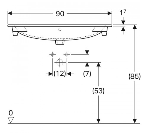 Раковина Geberit Acanto Slim 90 500.642.01.2 Белая