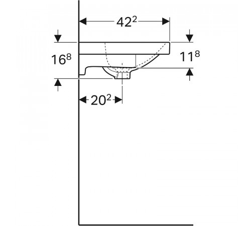 Раковина Geberit Acanto Compact 90 500.633.01.2 Белая