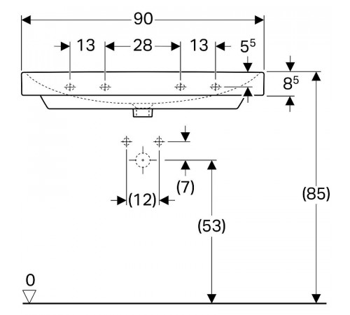 Раковина Geberit Smyle Square 90 500.251.01.1 Белая