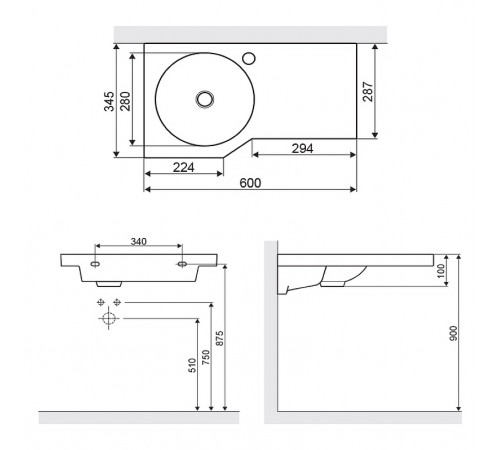 Раковина Excellent Be Spot CEEX.2301.600.WH Белая