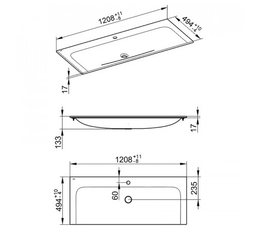 Раковина Keuco Plan 120 32980 311201 Белая