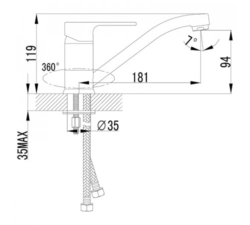 Смеситель для кухни Lemark Plus Grace LM1504C Хром