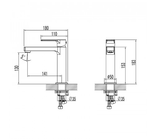 Смеситель для раковины Lemark Plus Grace LM1537C Хром