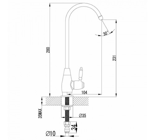 Кран для одного типа воды Lemark Comfort LM4840B Бронза