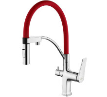 Смеситель для кухни Lemark Comfort LM3074C-Red Хром Красный