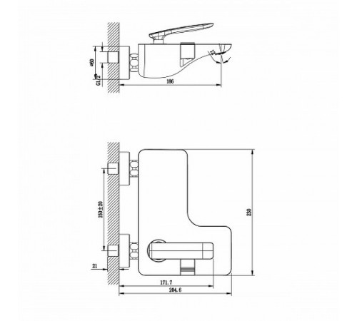 Смеситель для ванны Lemark Comfort LM6802C Хром