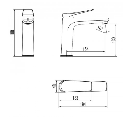 Смеситель для раковины Lemark Bronx LM3737GM Графит