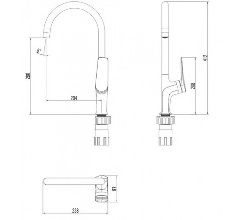 Смеситель для кухни Lemark Bronx LM3705GM Графит