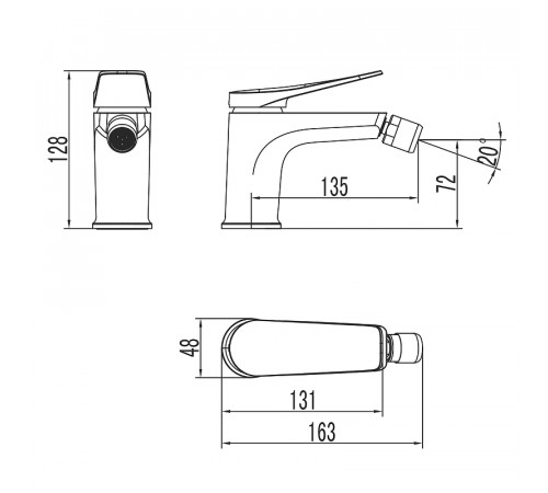 Смеситель для биде Lemark Bronx LM3708GM Графит