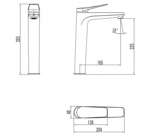 Смеситель для раковины Lemark Bronx LM3709BL Черный