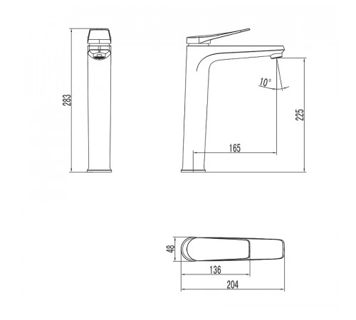 Смеситель для раковины Lemark Bronx LM3709GM Графит