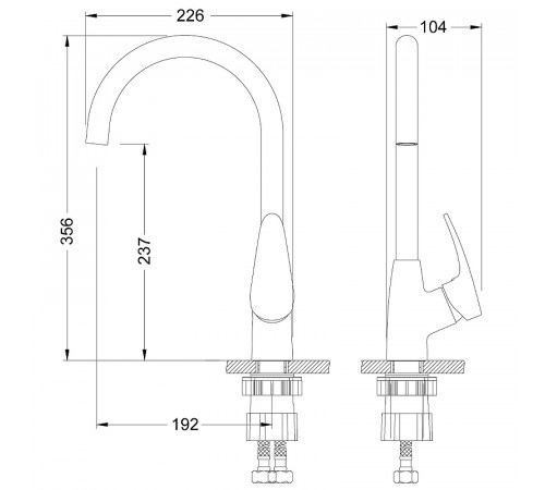 Смеситель для кухни Lemark Linara LM0405PAN Антрацит