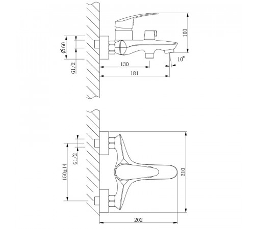 Смеситель для ванны Lemark Linara LM0414C Хром